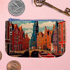 London England Bridge Europe Buildings Architecture Vintage Retro Town City Large Coin Purse