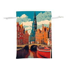 London England Bridge Europe Buildings Architecture Vintage Retro Town City Lightweight Drawstring Pouch (m) by Maspions