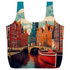 London England Bridge Europe Buildings Architecture Vintage Retro Town City Full Print Recycle Bag (xxxl)