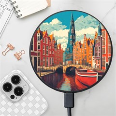 London England Bridge Europe Buildings Architecture Vintage Retro Town City Wireless Fast Charger(black) by Maspions