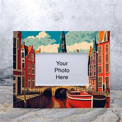 London England Bridge Europe Buildings Architecture Vintage Retro Town City White Tabletop Photo Frame 4 x6  by Maspions