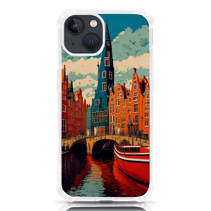 London England Bridge Europe Buildings Architecture Vintage Retro Town City iPhone 13 TPU UV Print Case