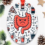 Health Gut Health Intestines Colon Body Liver Human Lung Junk Food Pizza Ornament (Oval) Front