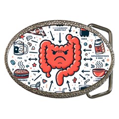 Health Gut Health Intestines Colon Body Liver Human Lung Junk Food Pizza Belt Buckles by Maspions