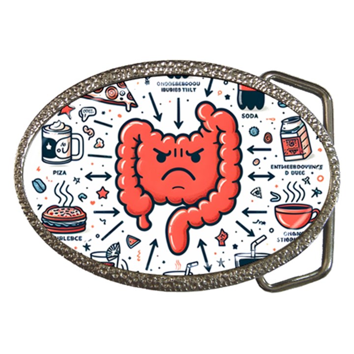 Health Gut Health Intestines Colon Body Liver Human Lung Junk Food Pizza Belt Buckles