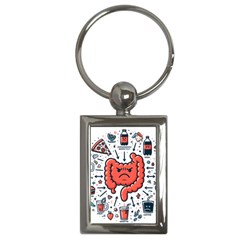 Health Gut Health Intestines Colon Body Liver Human Lung Junk Food Pizza Key Chain (rectangle) by Maspions