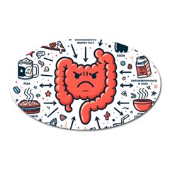 Health Gut Health Intestines Colon Body Liver Human Lung Junk Food Pizza Oval Magnet