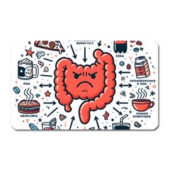 Health Gut Health Intestines Colon Body Liver Human Lung Junk Food Pizza Magnet (Rectangular)