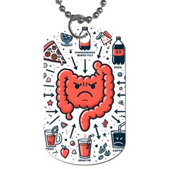 Health Gut Health Intestines Colon Body Liver Human Lung Junk Food Pizza Dog Tag (two Sides) by Maspions