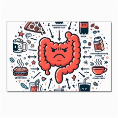 Health Gut Health Intestines Colon Body Liver Human Lung Junk Food Pizza Postcards 5  X 7  (pkg Of 10) by Maspions