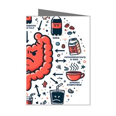 Health Gut Health Intestines Colon Body Liver Human Lung Junk Food Pizza Mini Greeting Cards (pkg Of 8)