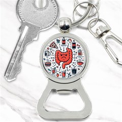 Health Gut Health Intestines Colon Body Liver Human Lung Junk Food Pizza Bottle Opener Key Chain by Maspions