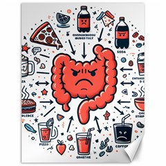 Health Gut Health Intestines Colon Body Liver Human Lung Junk Food Pizza Canvas 12  X 16 