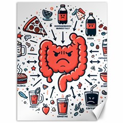 Health Gut Health Intestines Colon Body Liver Human Lung Junk Food Pizza Canvas 36  X 48  by Maspions