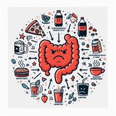 Health Gut Health Intestines Colon Body Liver Human Lung Junk Food Pizza Medium Glasses Cloth (2 Sides)