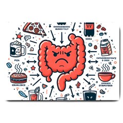 Health Gut Health Intestines Colon Body Liver Human Lung Junk Food Pizza Large Doormat by Maspions