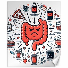 Health Gut Health Intestines Colon Body Liver Human Lung Junk Food Pizza Canvas 11  X 14 