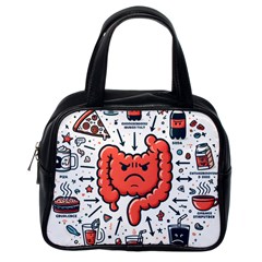 Health Gut Health Intestines Colon Body Liver Human Lung Junk Food Pizza Classic Handbag (One Side)