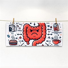 Health Gut Health Intestines Colon Body Liver Human Lung Junk Food Pizza Hand Towel by Maspions