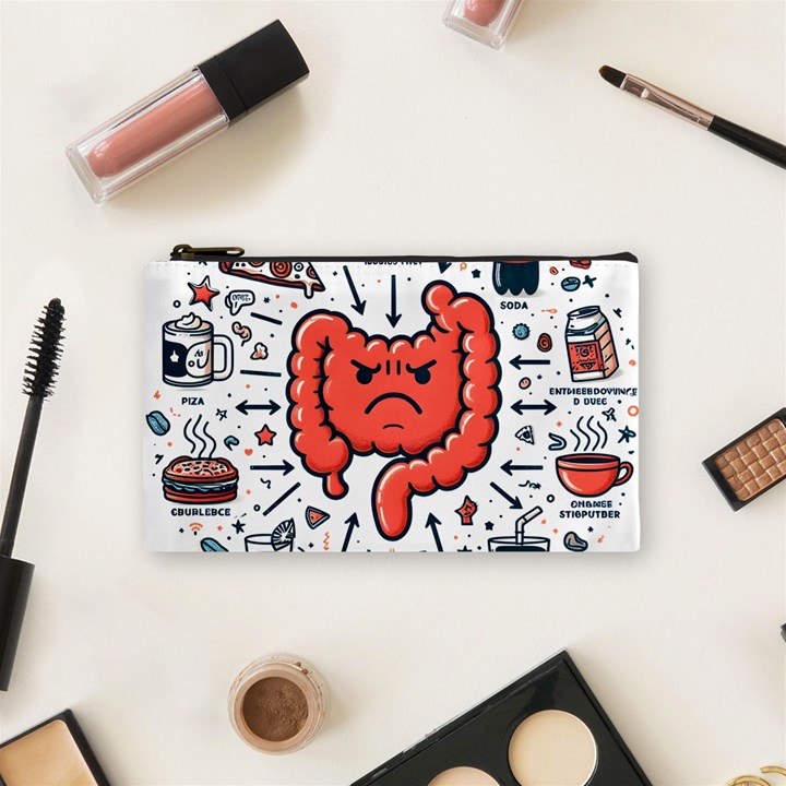 Health Gut Health Intestines Colon Body Liver Human Lung Junk Food Pizza Cosmetic Bag (Small)