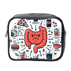 Health Gut Health Intestines Colon Body Liver Human Lung Junk Food Pizza Mini Toiletries Bag (two Sides)