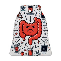 Health Gut Health Intestines Colon Body Liver Human Lung Junk Food Pizza Bell Ornament (two Sides) by Maspions