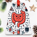 Health Gut Health Intestines Colon Body Liver Human Lung Junk Food Pizza Bell Ornament (Two Sides) Front