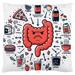 Health Gut Health Intestines Colon Body Liver Human Lung Junk Food Pizza Large Cushion Case (one Side) by Maspions