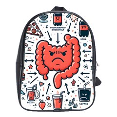 Health Gut Health Intestines Colon Body Liver Human Lung Junk Food Pizza School Bag (xl)