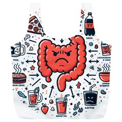 Health Gut Health Intestines Colon Body Liver Human Lung Junk Food Pizza Full Print Recycle Bag (xl) by Maspions