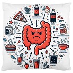 Health Gut Health Intestines Colon Body Liver Human Lung Junk Food Pizza Large Premium Plush Fleece Cushion Case (One Side) Front