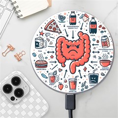 Health Gut Health Intestines Colon Body Liver Human Lung Junk Food Pizza Wireless Fast Charger(white) by Maspions