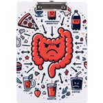 Health Gut Health Intestines Colon Body Liver Human Lung Junk Food Pizza A4 Acrylic Clipboard Front