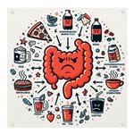 Health Gut Health Intestines Colon Body Liver Human Lung Junk Food Pizza Banner and Sign 4  x 4  Front