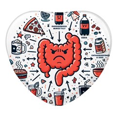 Health Gut Health Intestines Colon Body Liver Human Lung Junk Food Pizza Heart Glass Fridge Magnet (4 Pack)