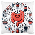 Health Gut Health Intestines Colon Body Liver Human Lung Junk Food Pizza 16  Baby Flannel Cushion Case (Two Sides) Front