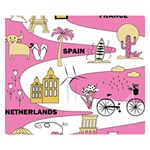 Roadmap Trip Europe Italy Spain France Netherlands Vine Cheese Map Landscape Travel World Journey Two Sides Premium Plush Fleece Blanket (Kids Size) 50 x40  Blanket Front