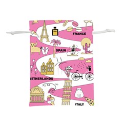 Roadmap Trip Europe Italy Spain France Netherlands Vine Cheese Map Landscape Travel World Journey Lightweight Drawstring Pouch (l) by Maspions