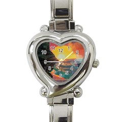 Pretty Art Nice Heart Italian Charm Watch