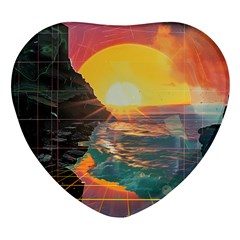 Pretty Art Nice Heart Glass Fridge Magnet (4 Pack)