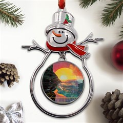 Pretty Art Nice Metal Snowman Ornament