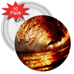 Wave Art Mood Water Sea Beach 3  Buttons (10 Pack) 