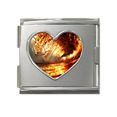 Wave Art Mood Water Sea Beach Mega Link Heart Italian Charm (18mm)