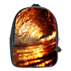 Wave Art Mood Water Sea Beach School Bag (large)