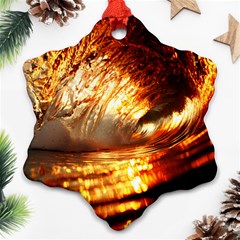 Wave Art Mood Water Sea Beach Ornament (snowflake)