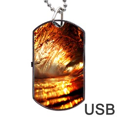 Wave Art Mood Water Sea Beach Dog Tag Usb Flash (two Sides)