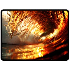 Wave Art Mood Water Sea Beach Two Sides Fleece Blanket (large) by Maspions