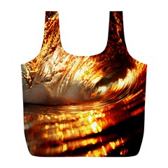 Wave Art Mood Water Sea Beach Full Print Recycle Bag (l) by Maspions