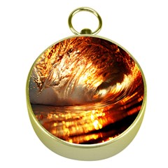 Wave Art Mood Water Sea Beach Gold Compasses by Maspions