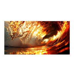 Wave Art Mood Water Sea Beach Satin Wrap 35  X 70 